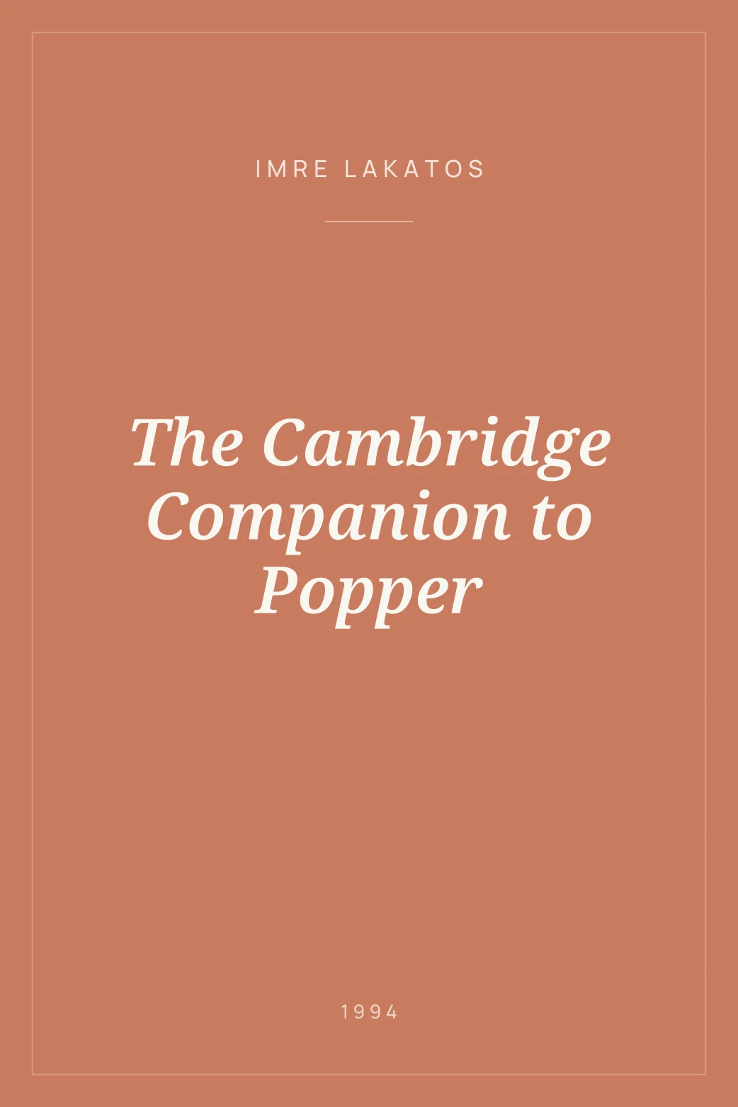 Portada de The Cambridge Companion to Popper