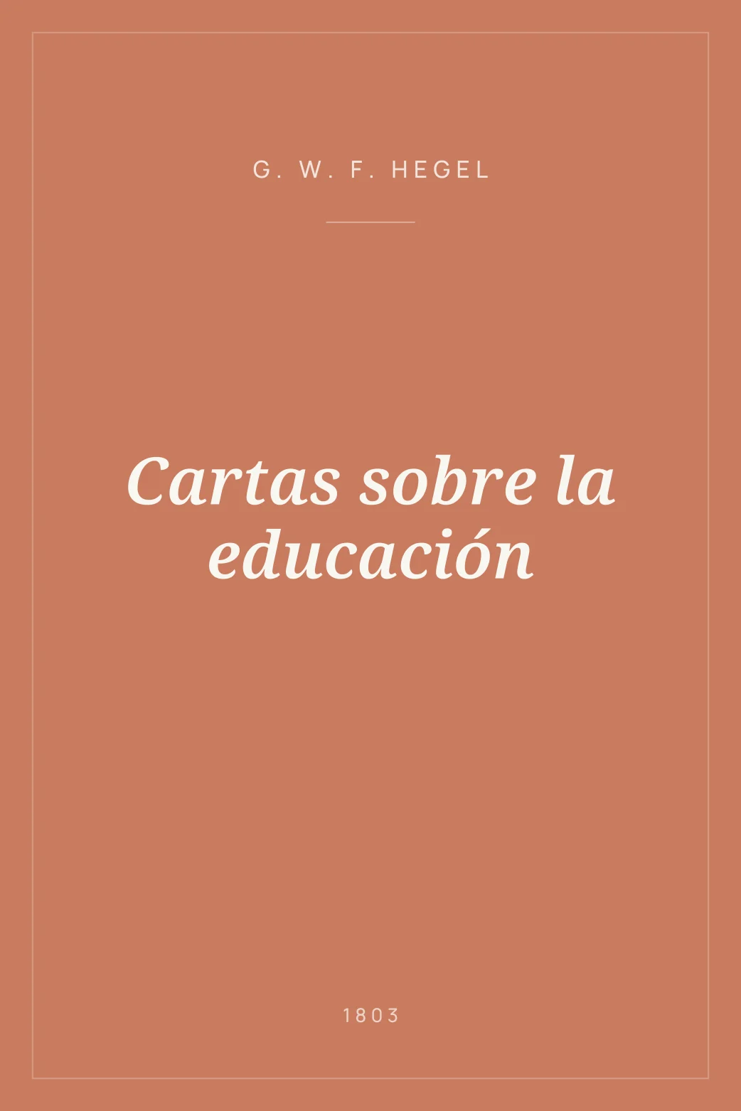 Portada de Cartas sobre la educación