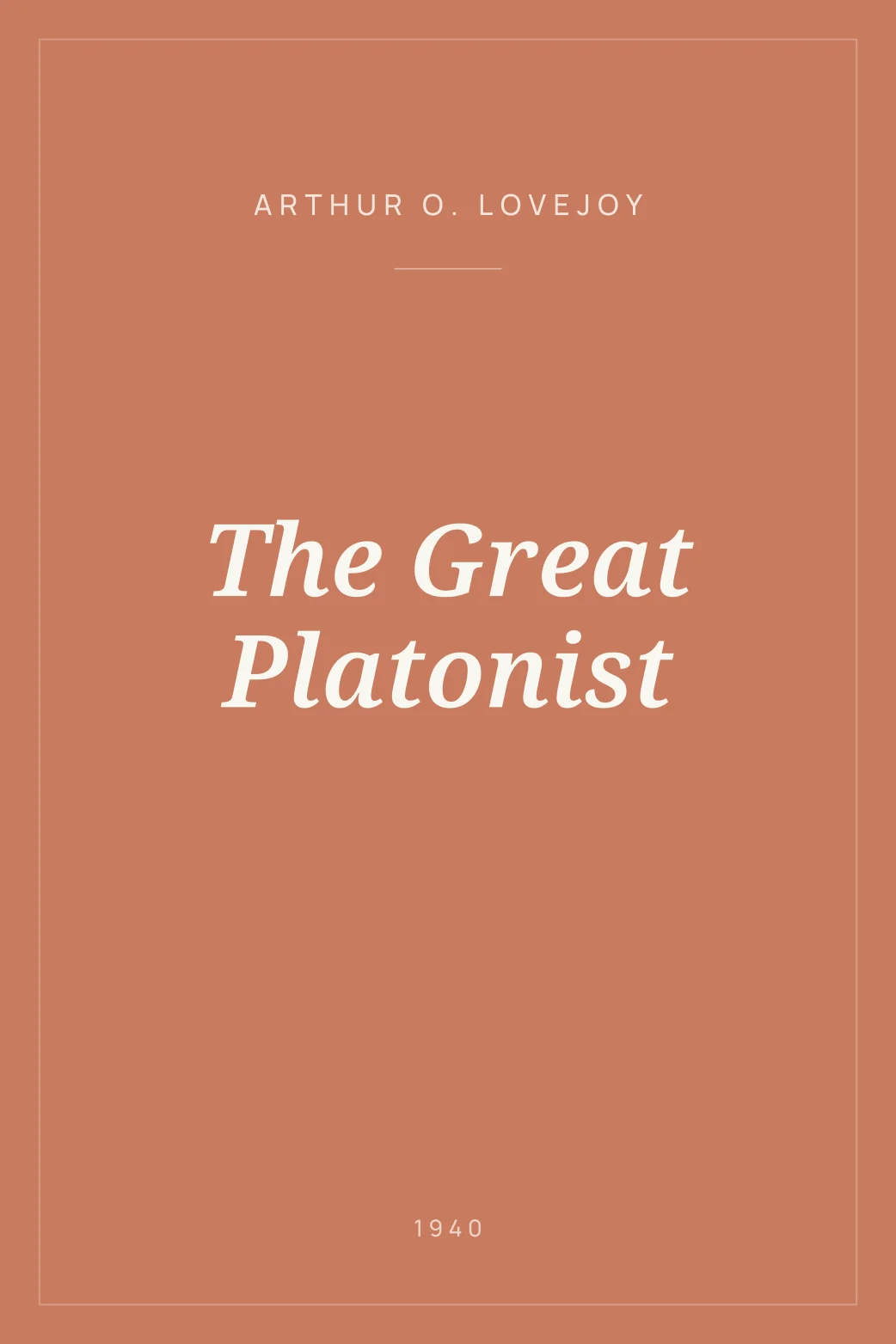 Portada de The Great Platonist