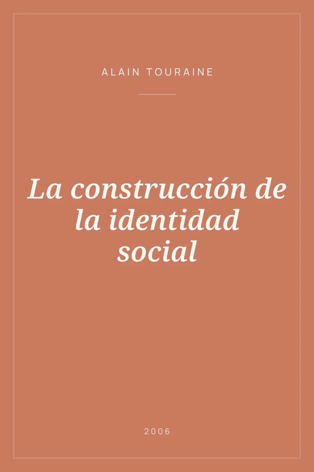 Portada de La construcción de la identidad social