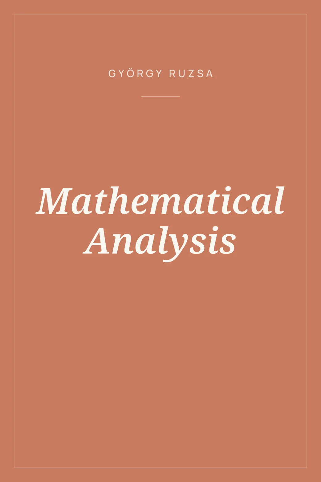 Portada de Mathematical Analysis