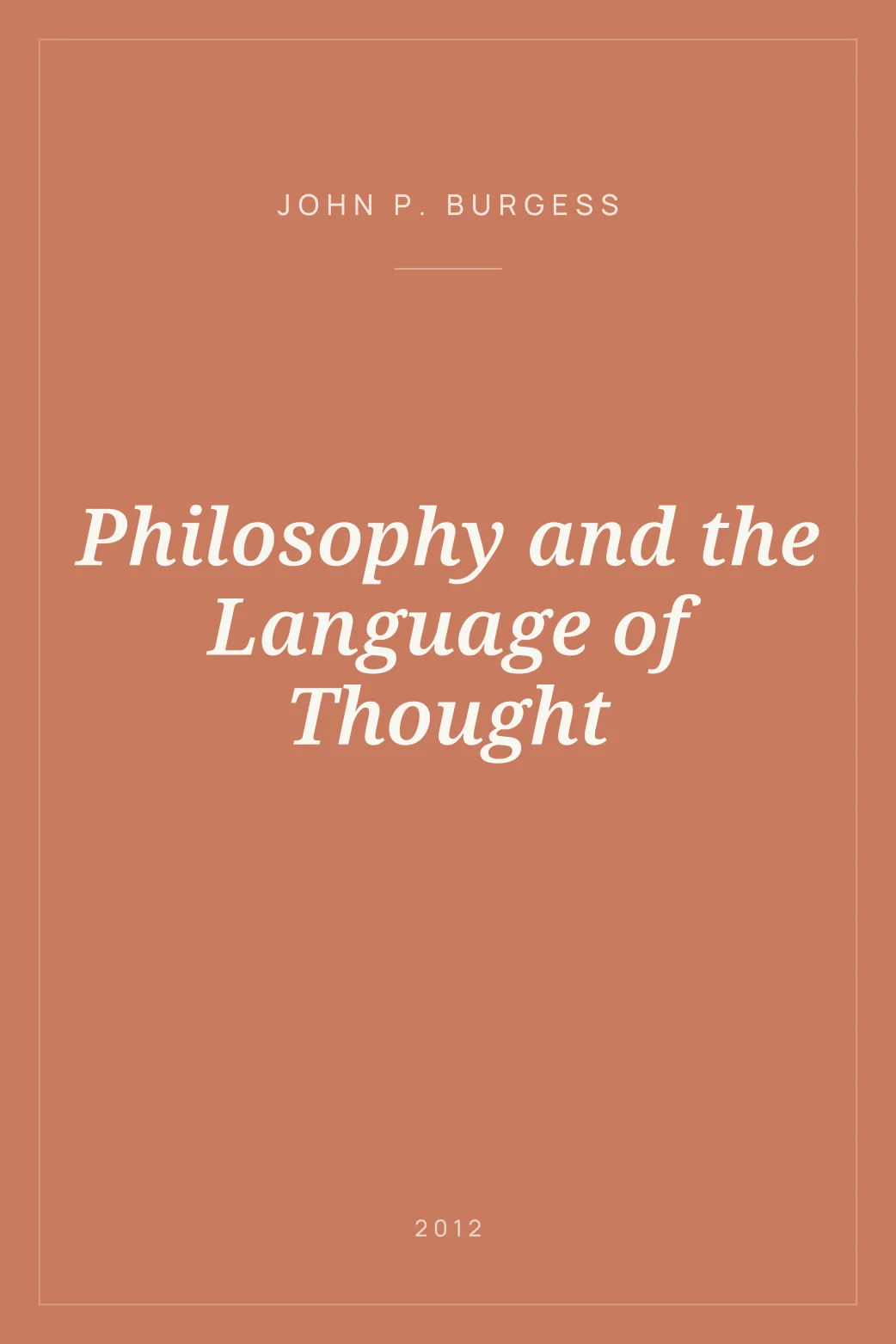 Portada de Philosophy and the Language of Thought