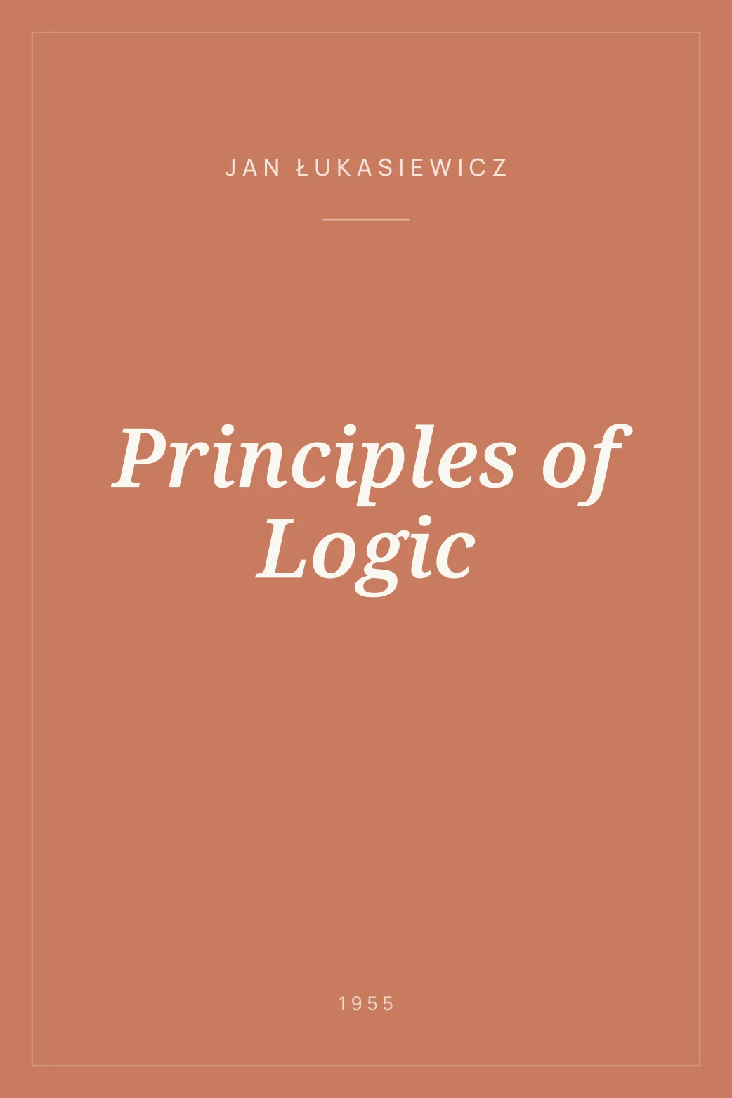 Portada de Principles of Logic