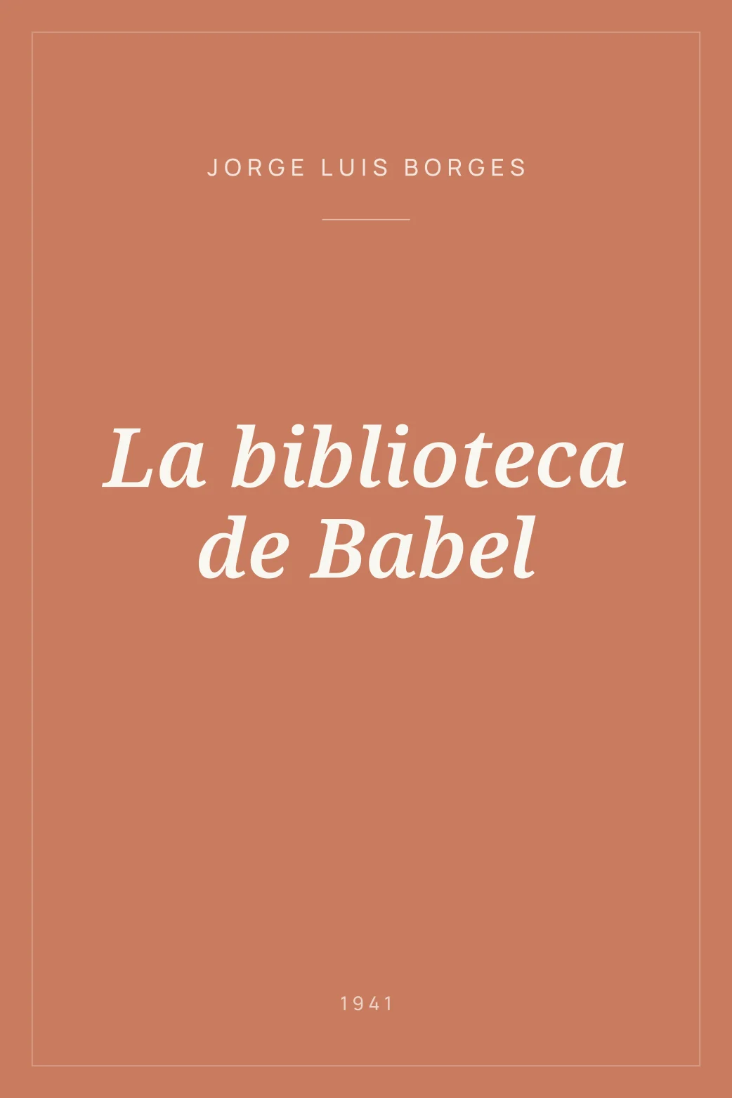 Portada de La biblioteca de Babel