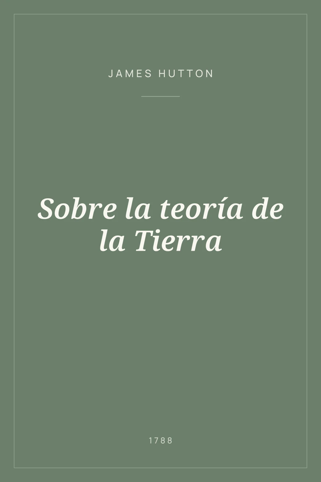 Portada de Sobre la teoría de la Tierra