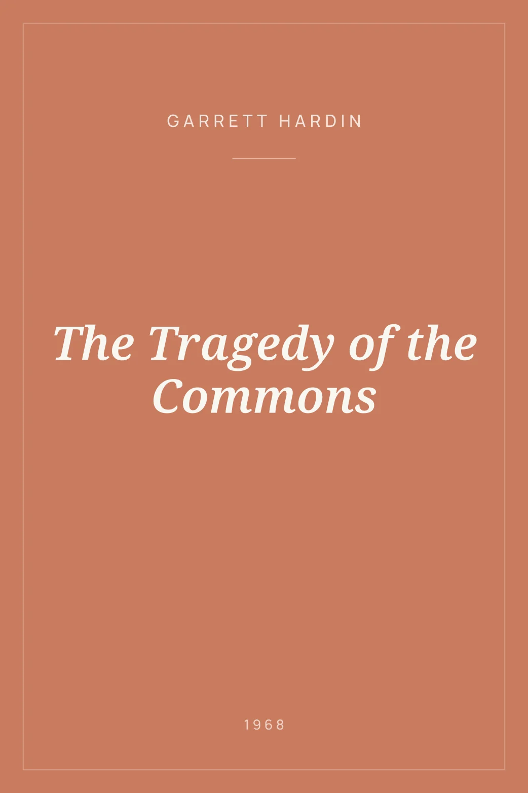 Portada de The Tragedy of the Commons