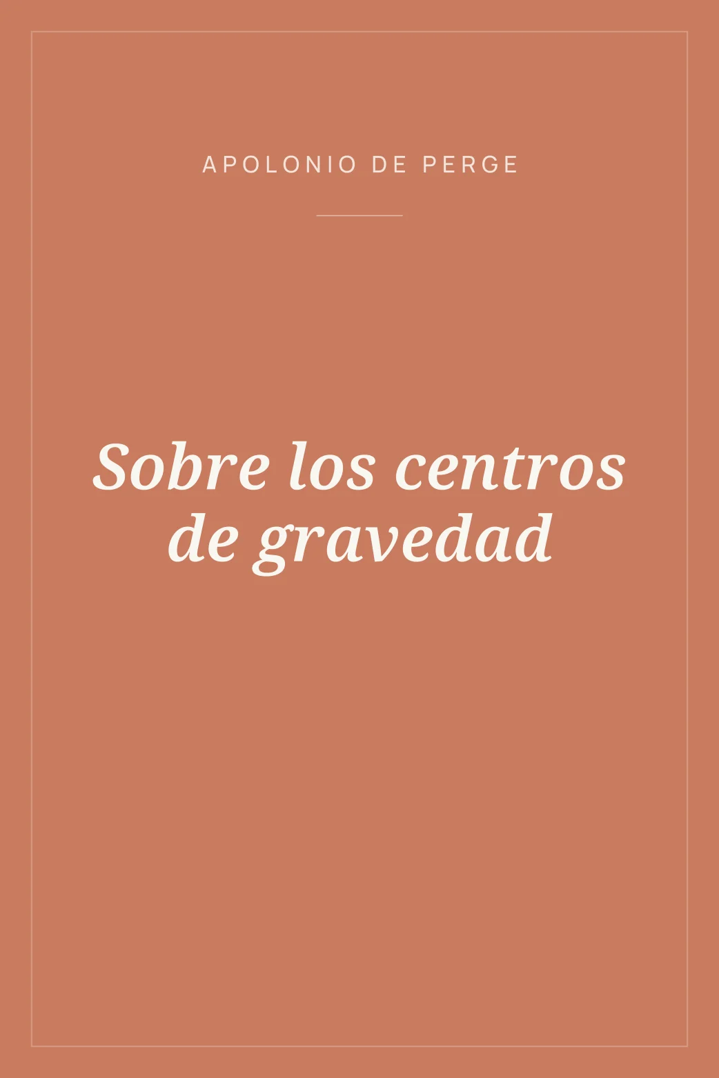 Portada de Sobre los centros de gravedad