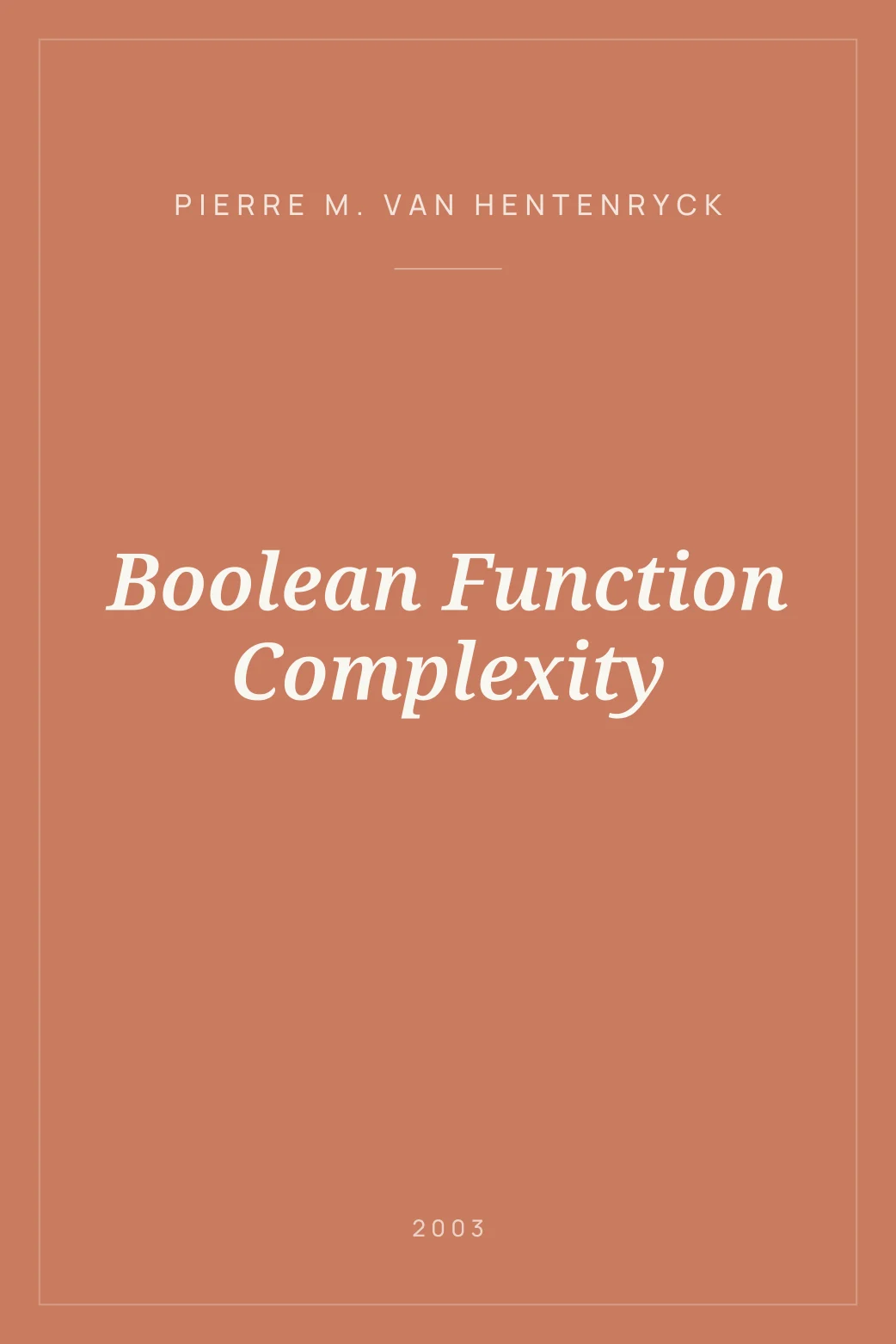 Portada de Boolean Function Complexity