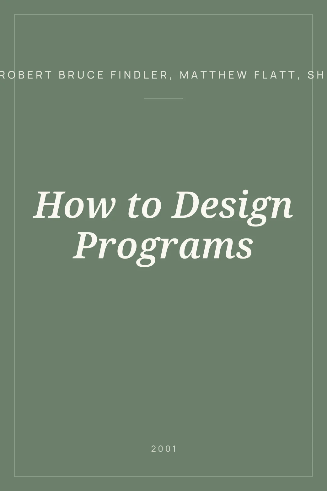 Portada de How to Design Programs