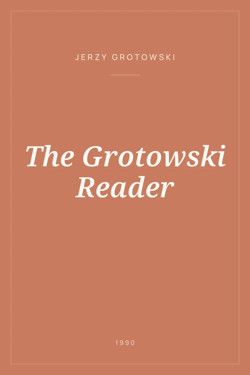 Portada de The Grotowski Reader