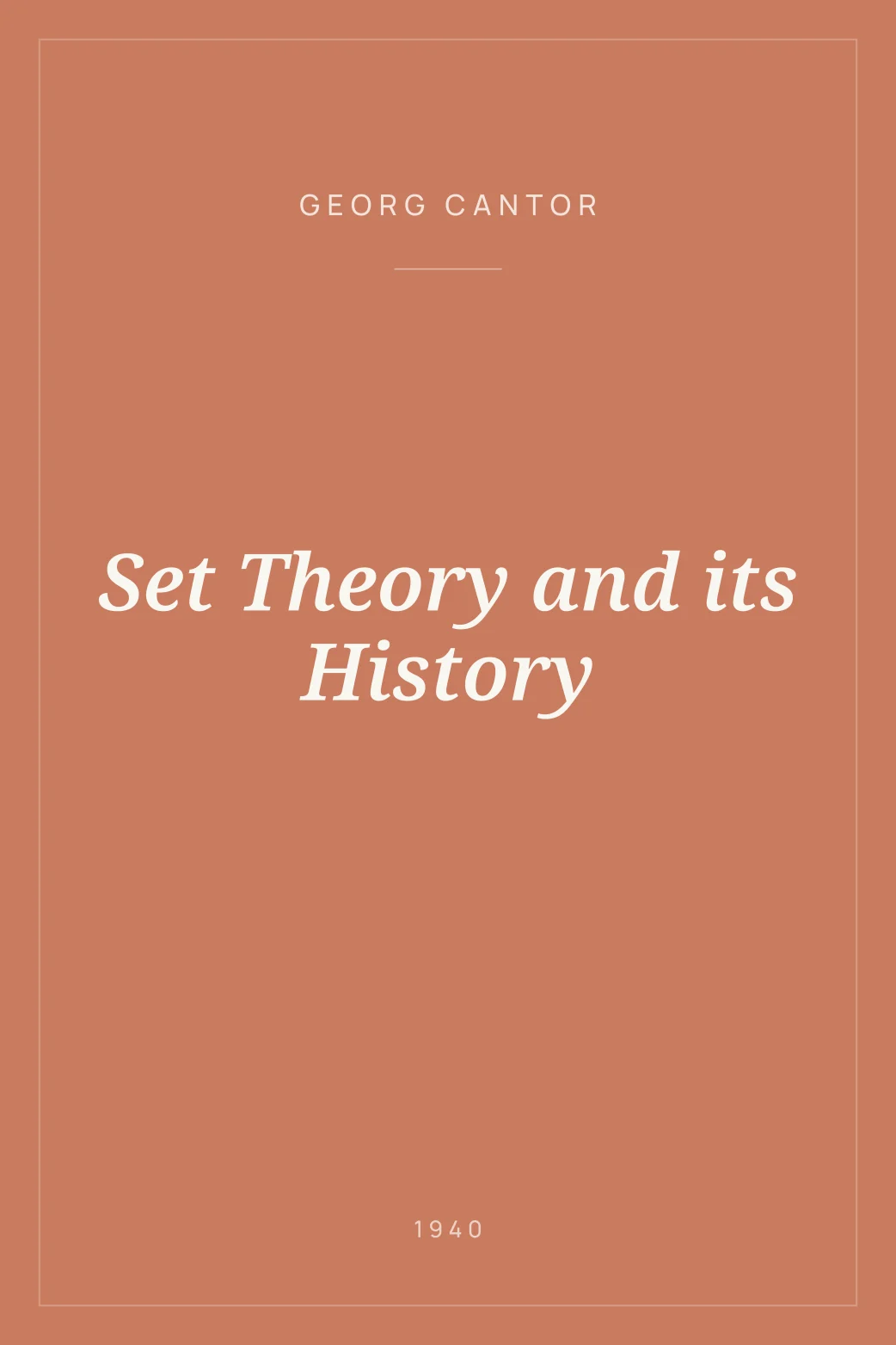 Portada de Set Theory and its History