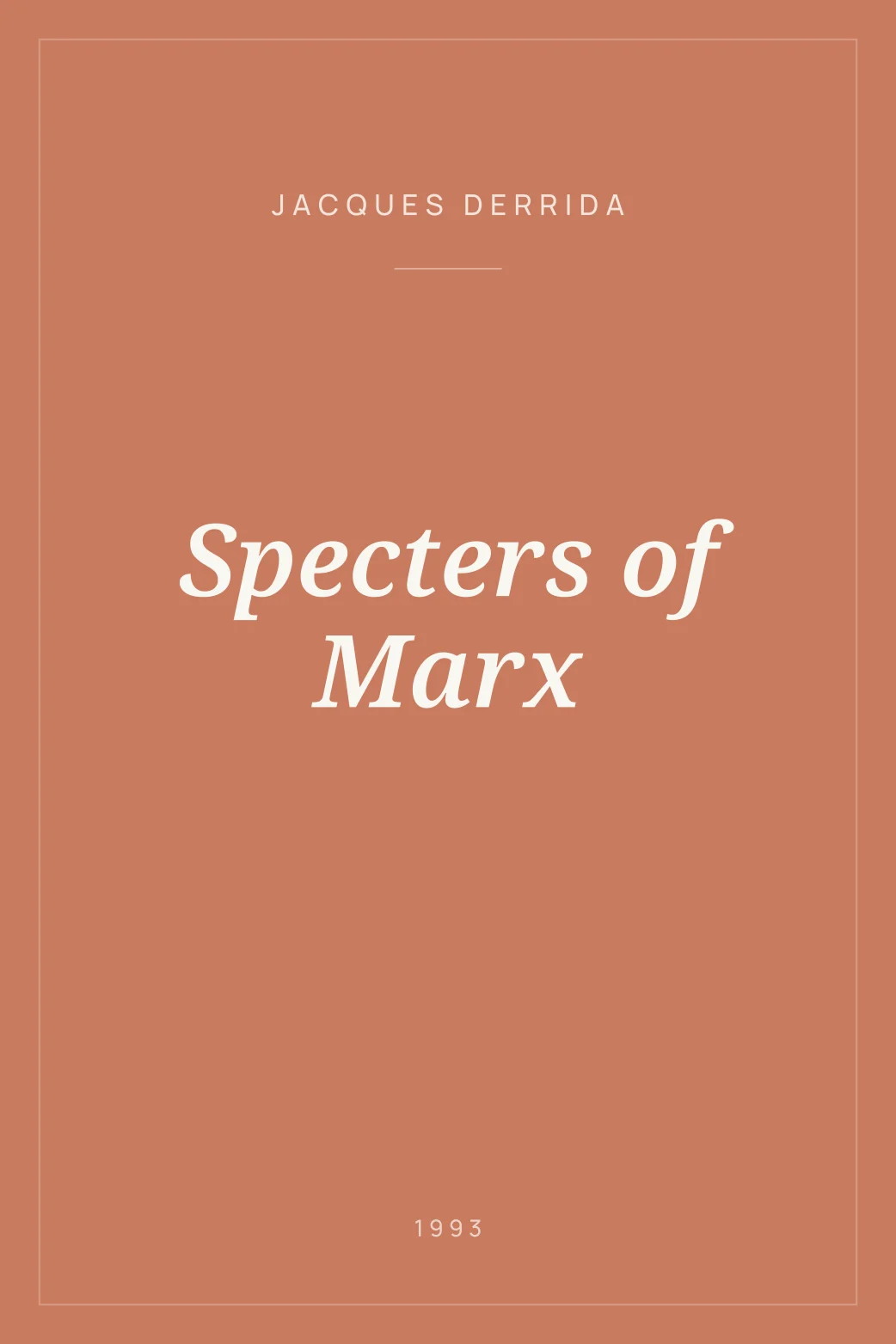 Portada de Specters of Marx