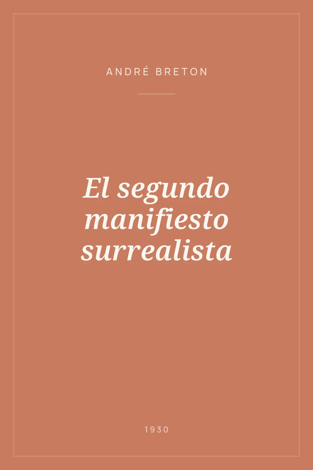 Portada de El segundo manifiesto surrealista