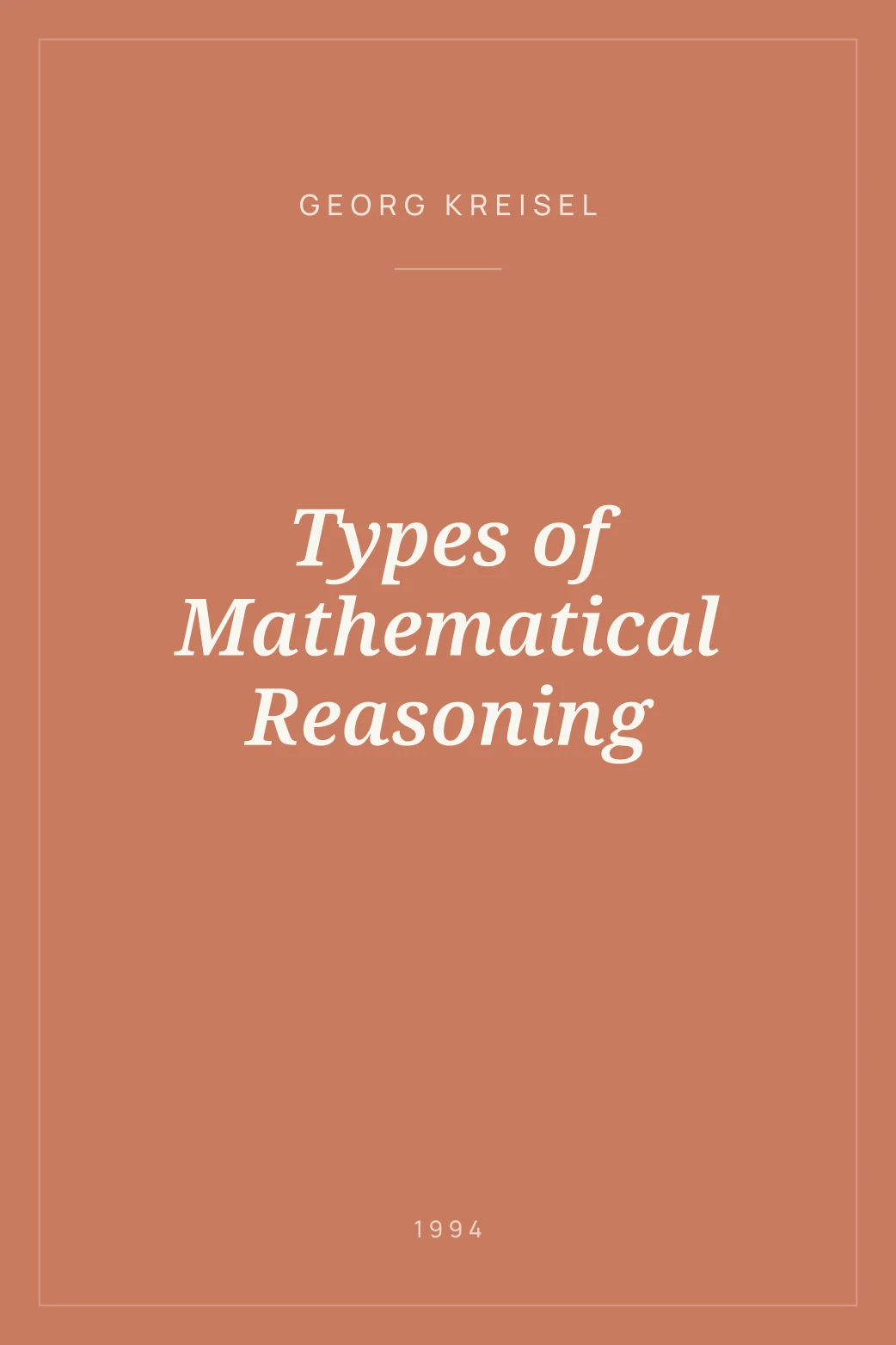 Portada de Types of Mathematical Reasoning