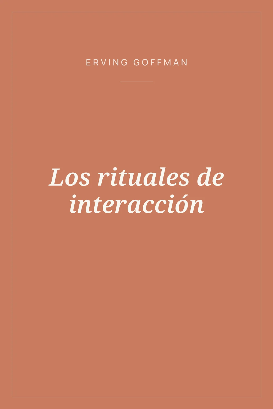 Portada de Los rituales de interacción