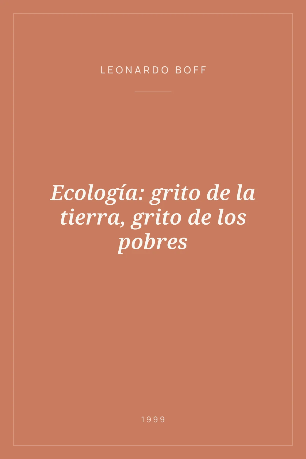 Portada de Ecología: grito de la tierra, grito de los pobres