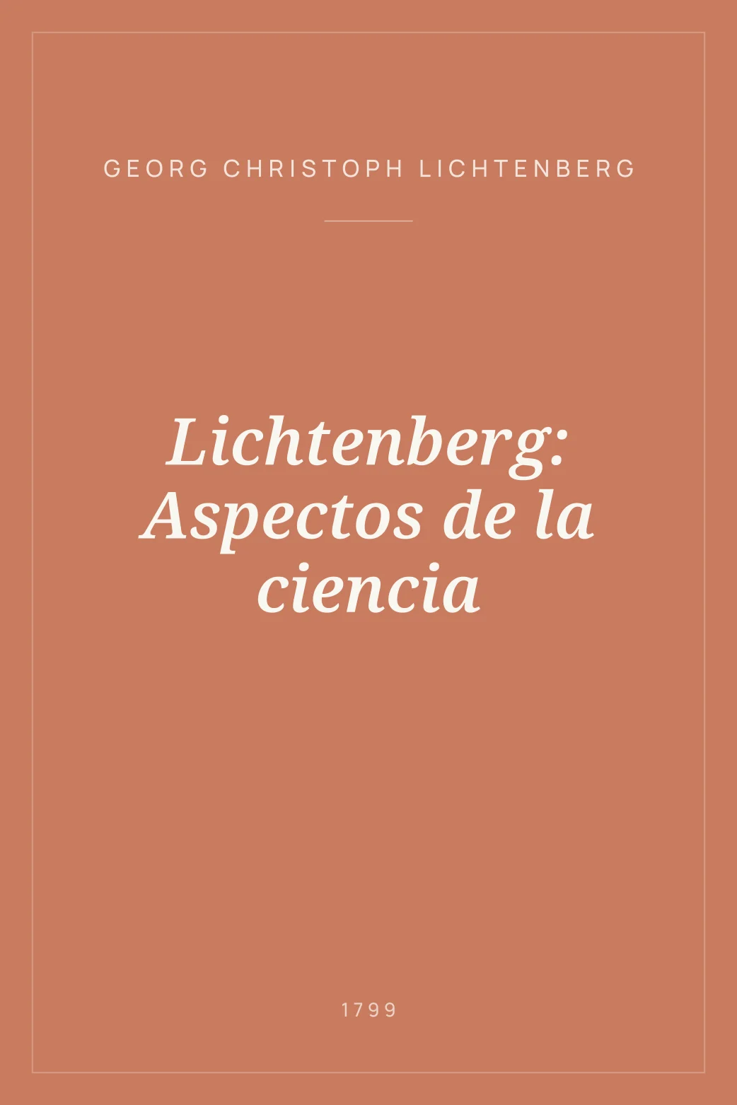 Portada de Lichtenberg: Aspectos de la ciencia