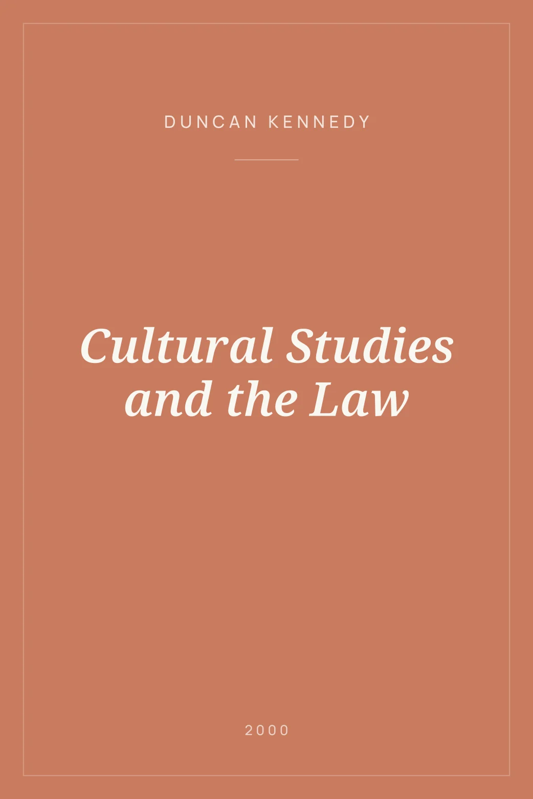 Portada de Cultural Studies and the Law