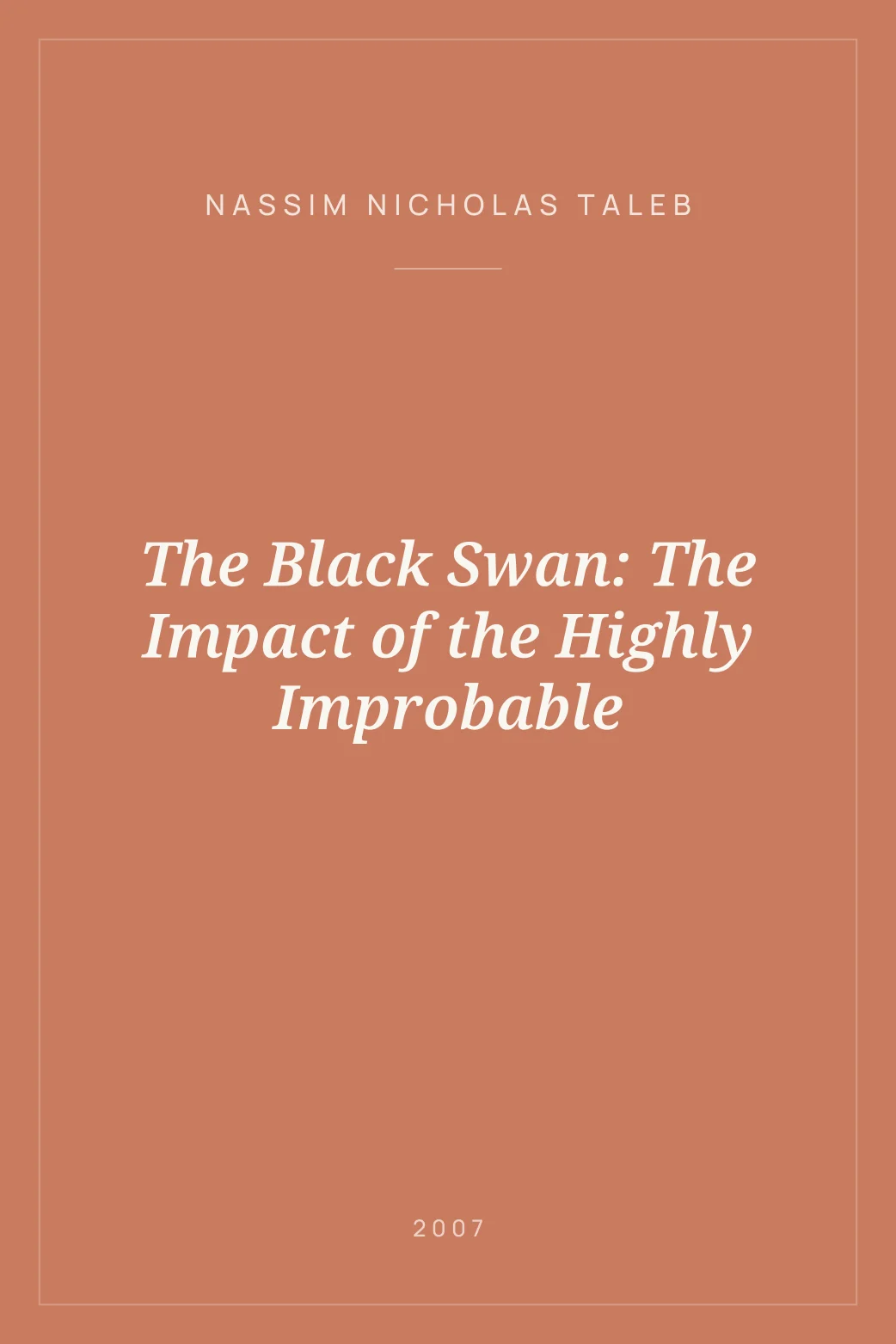 Portada de The Black Swan: The Impact of the Highly Improbable