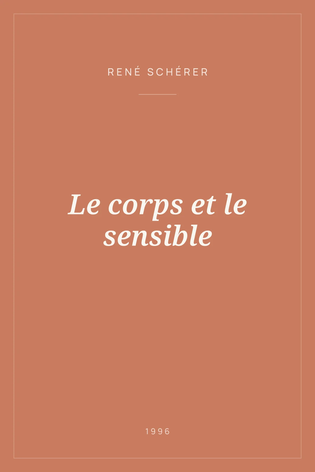 Portada de Le corps et le sensible