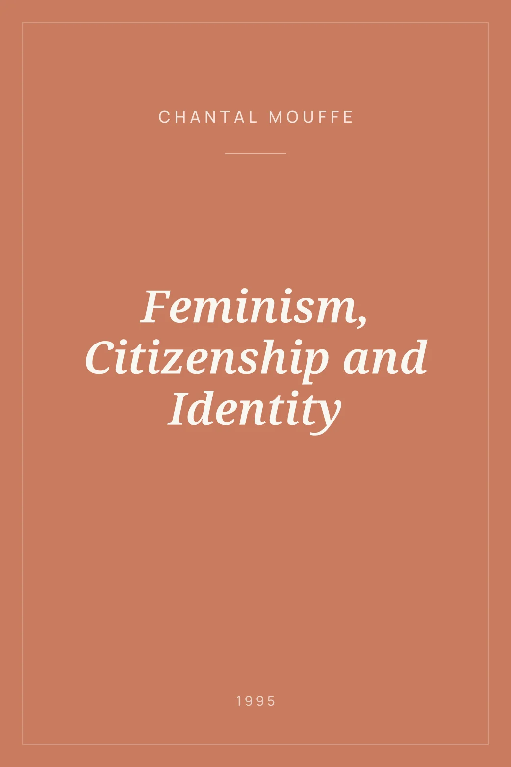 Portada de Feminism, Citizenship and Identity