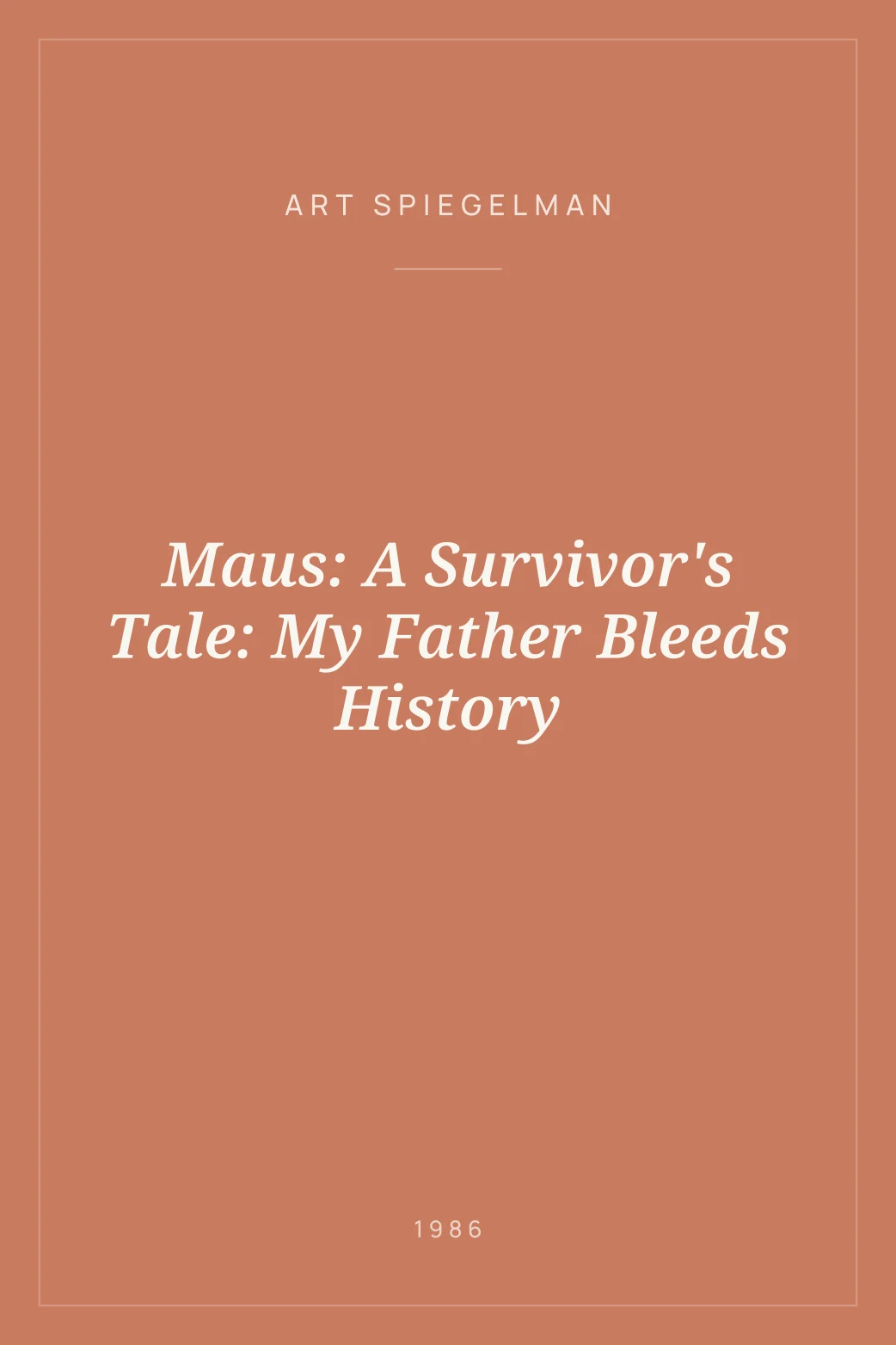 Portada de Maus: A Survivor's Tale: My Father Bleeds History