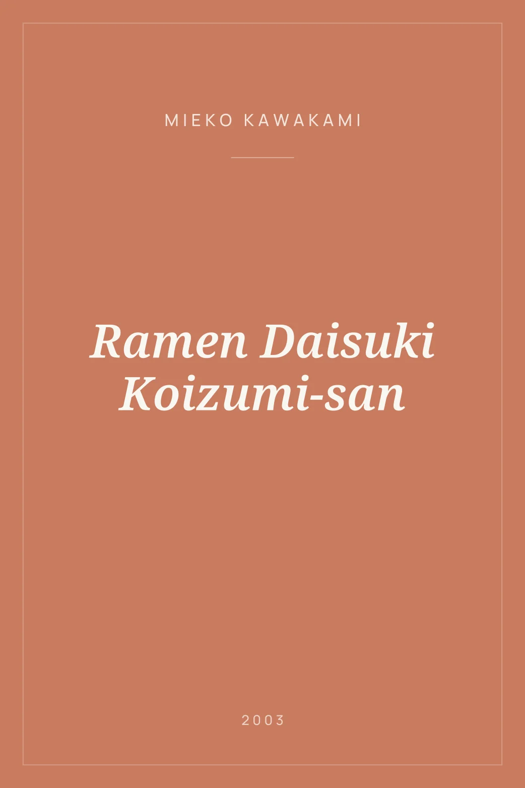 Portada de Ramen Daisuki Koizumi-san