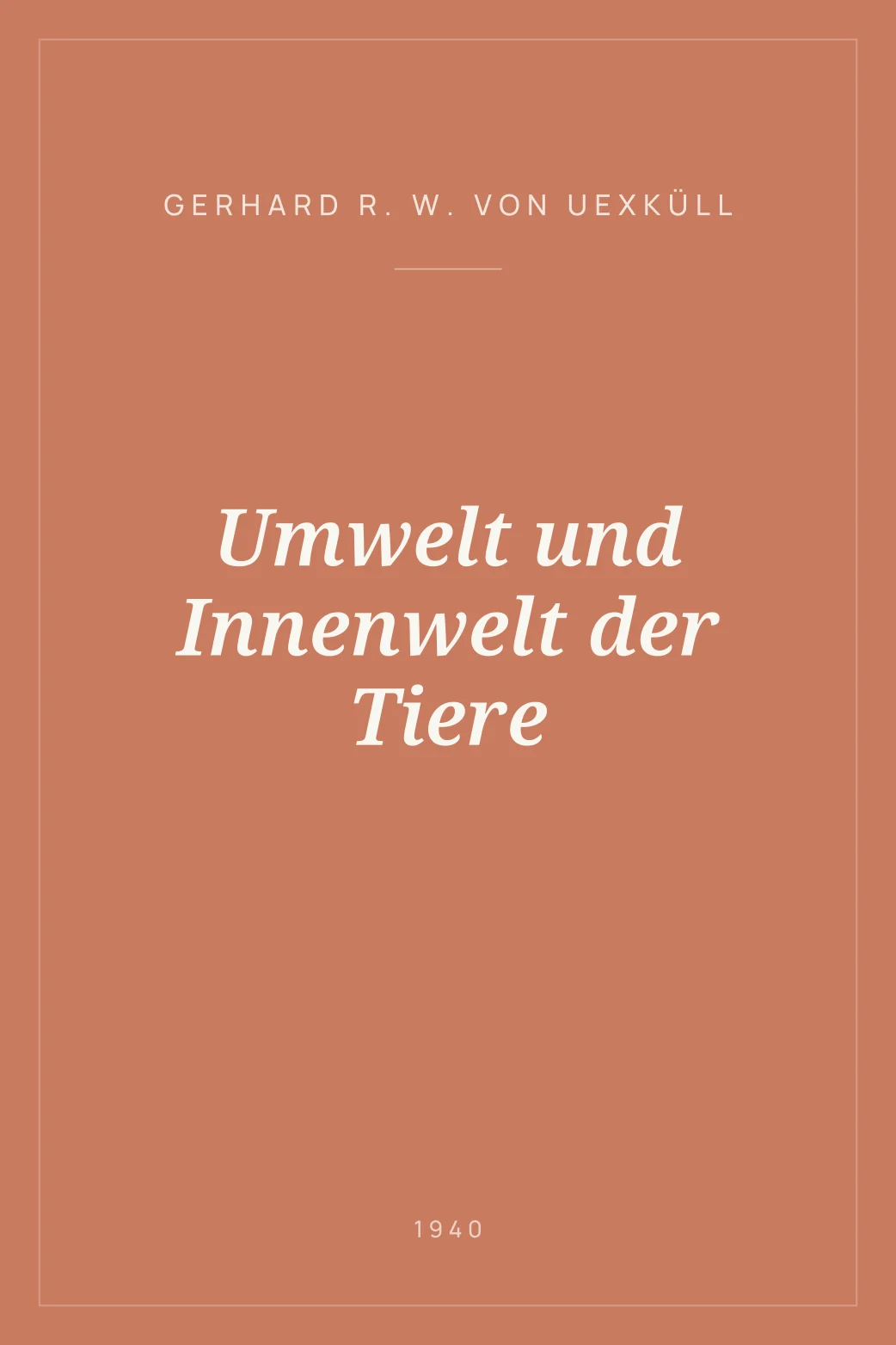 Portada de Umwelt und Innenwelt der Tiere