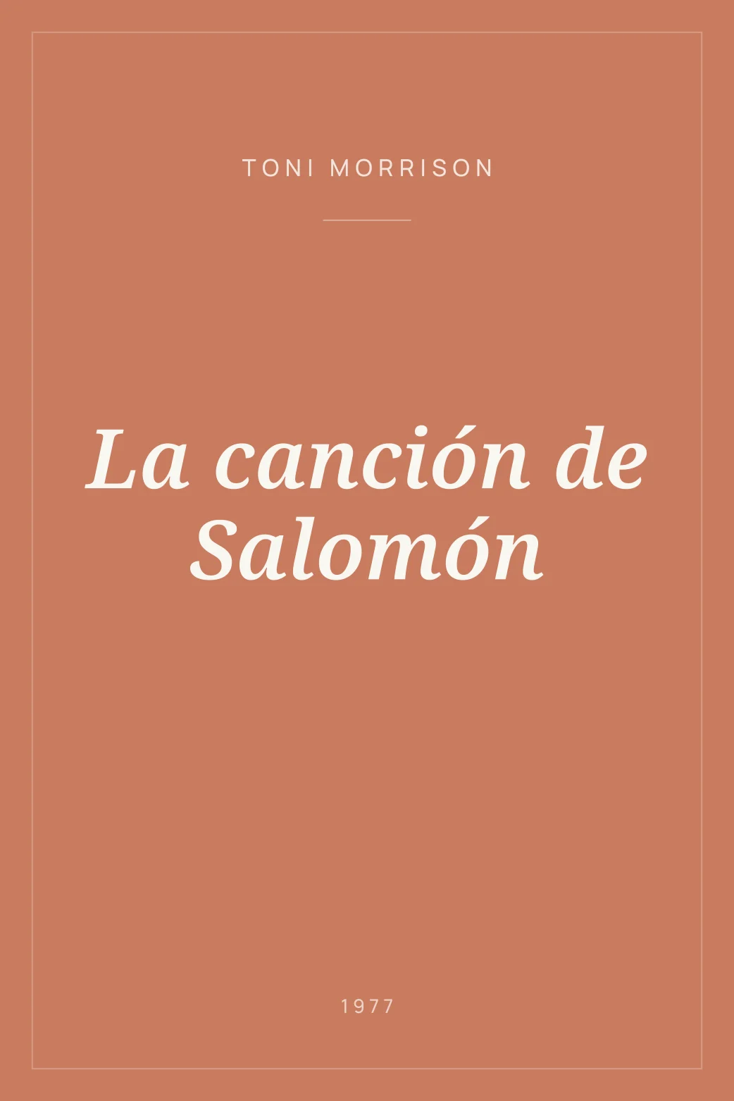 Portada de La canción de Salomón