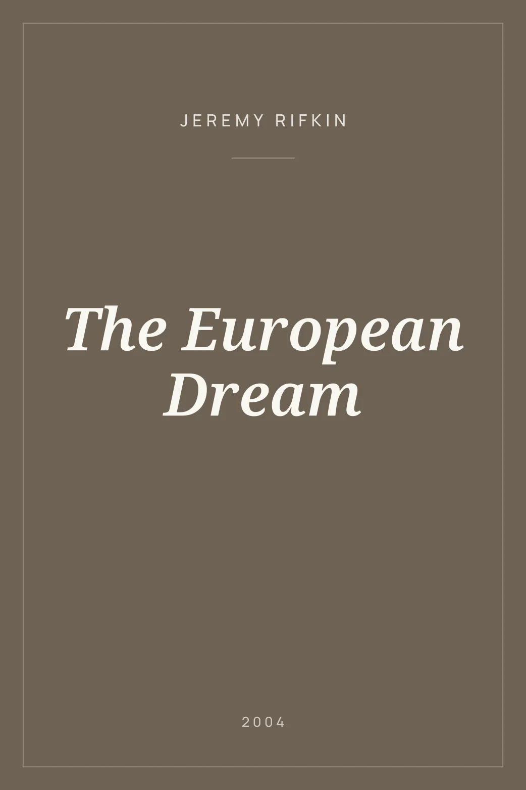 Portada de The European Dream