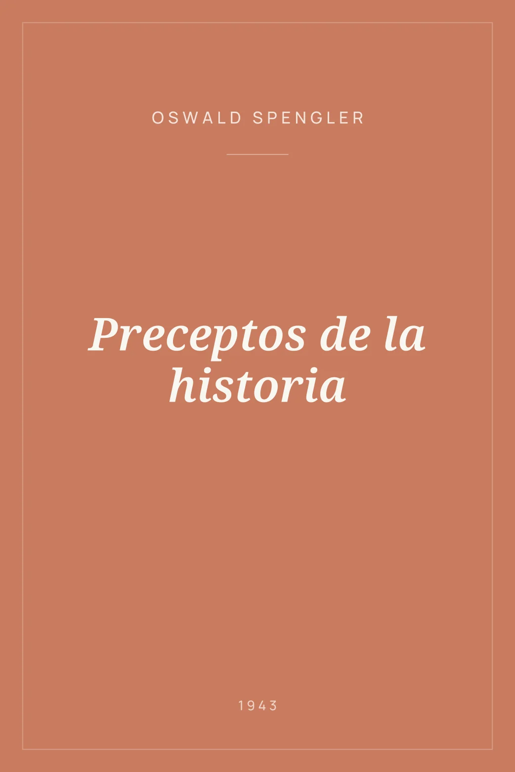 Portada de Preceptos de la historia