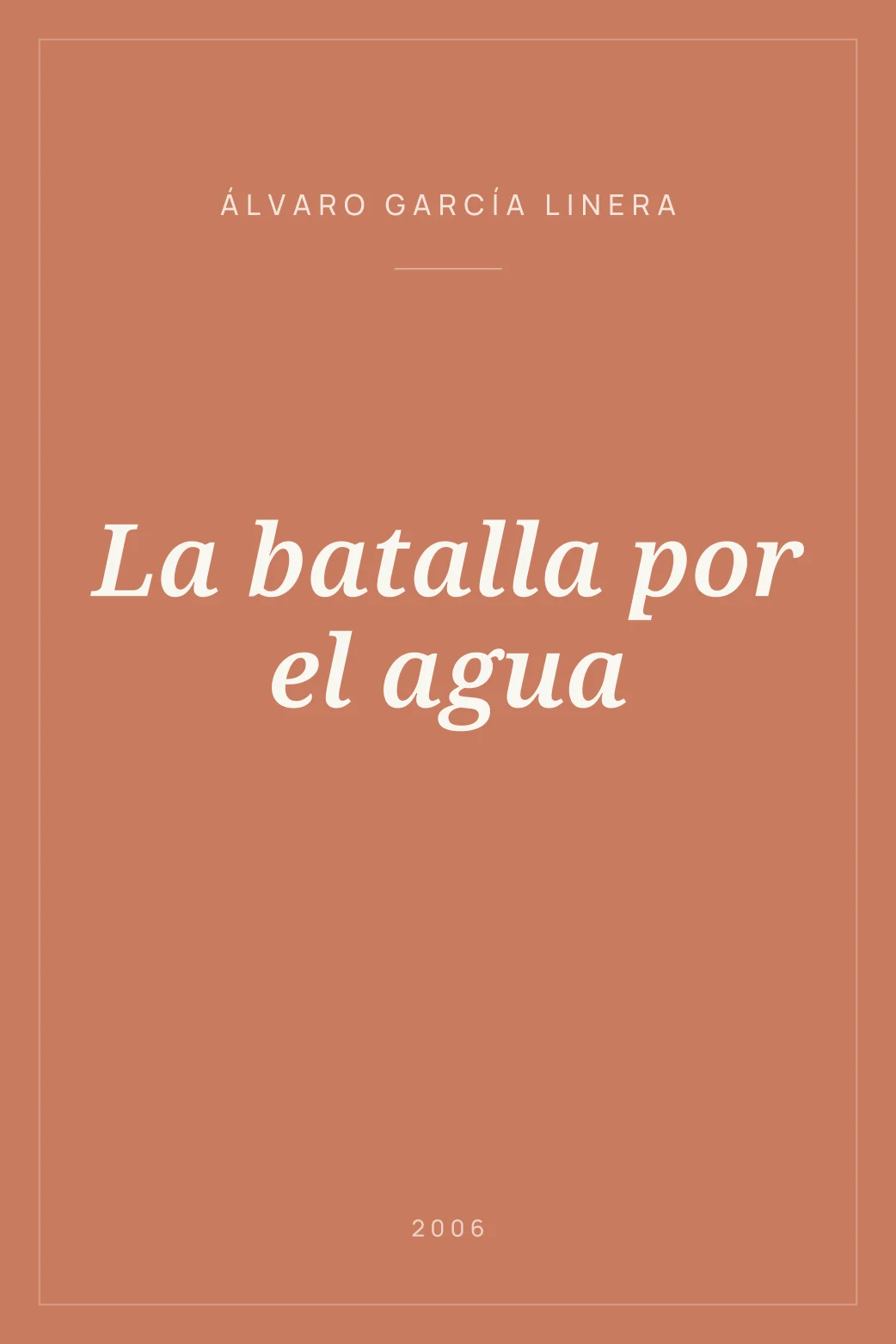 Portada de La batalla por el agua