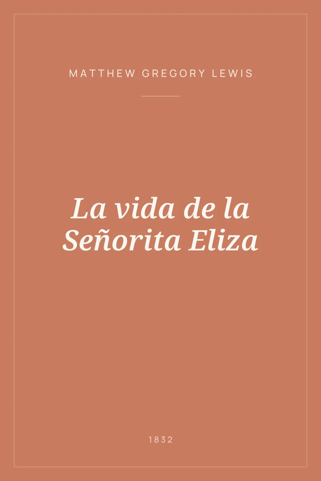 Portada de La vida de la Señorita Eliza