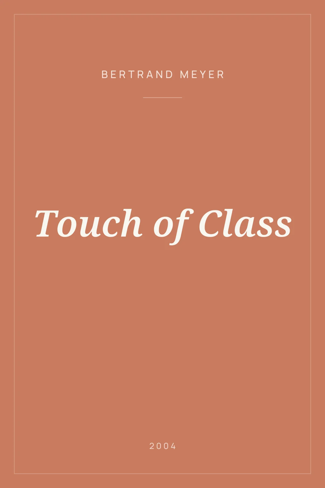 Portada de Touch of Class