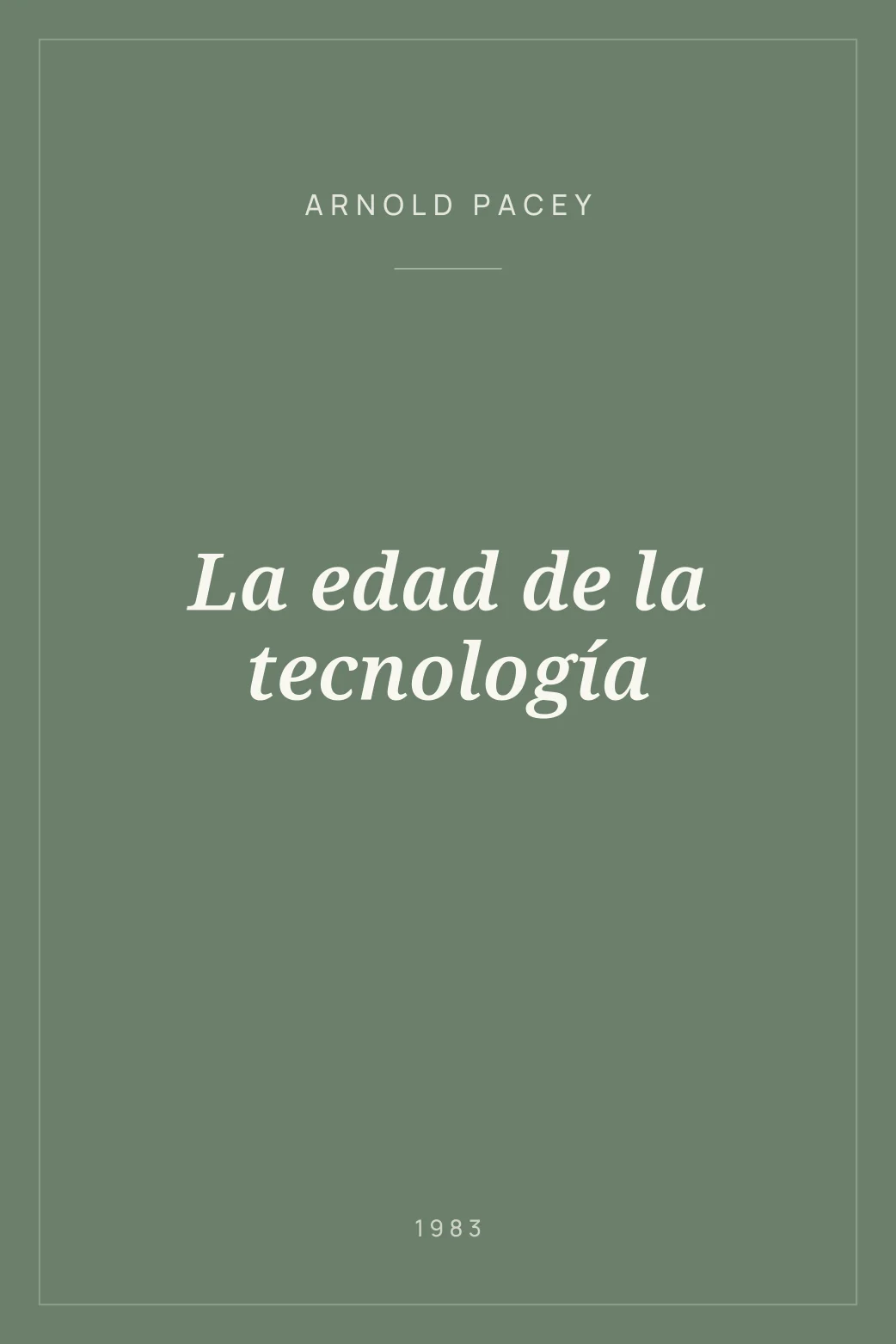 Portada de La edad de la tecnología