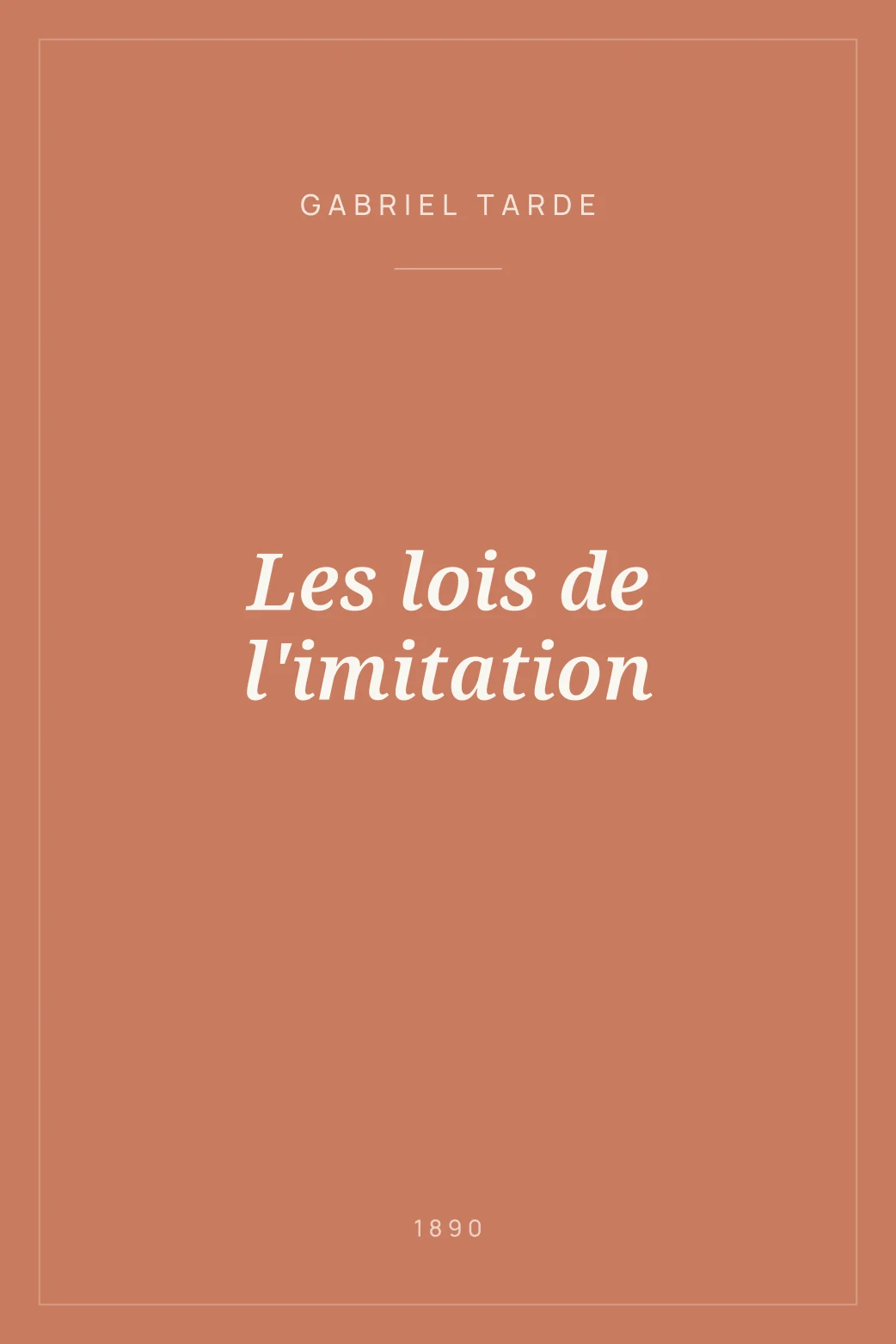 Portada de Les lois de l'imitation