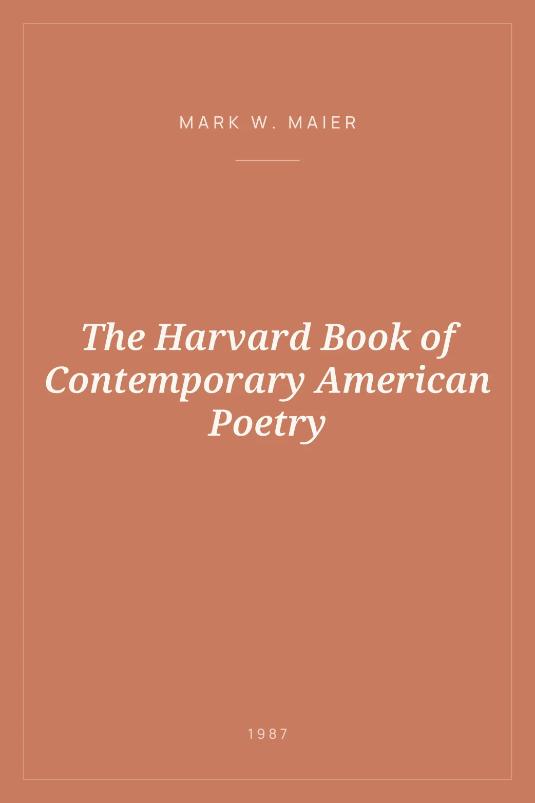 Portada de The Harvard Book of Contemporary American Poetry