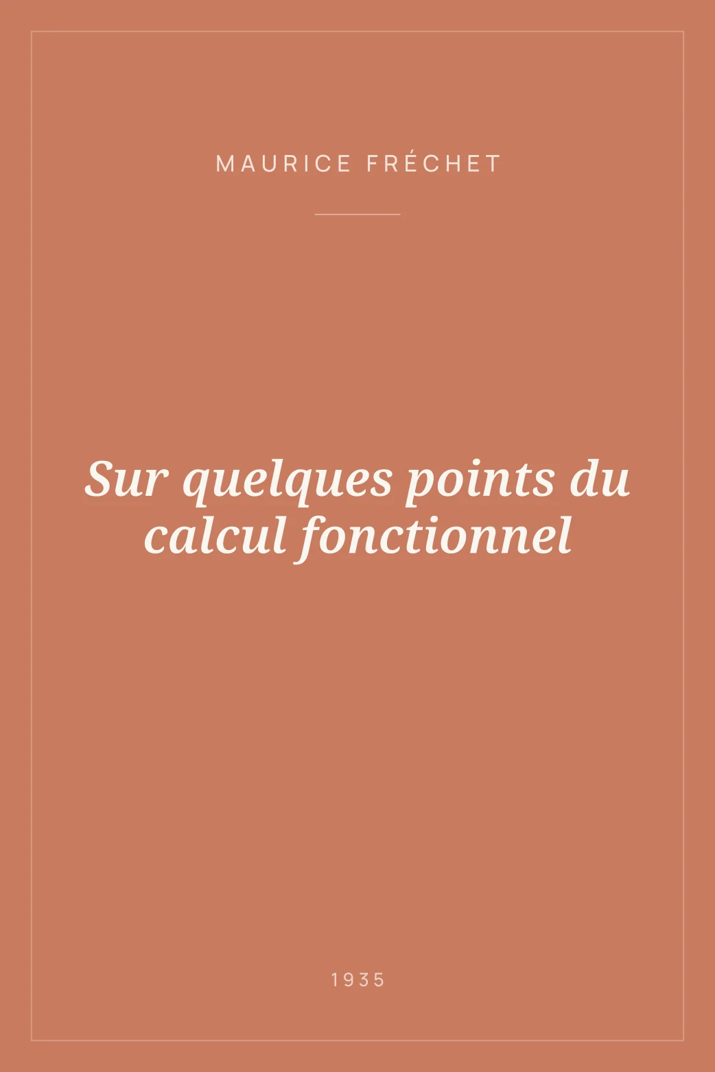 Portada de Sur quelques points du calcul fonctionnel