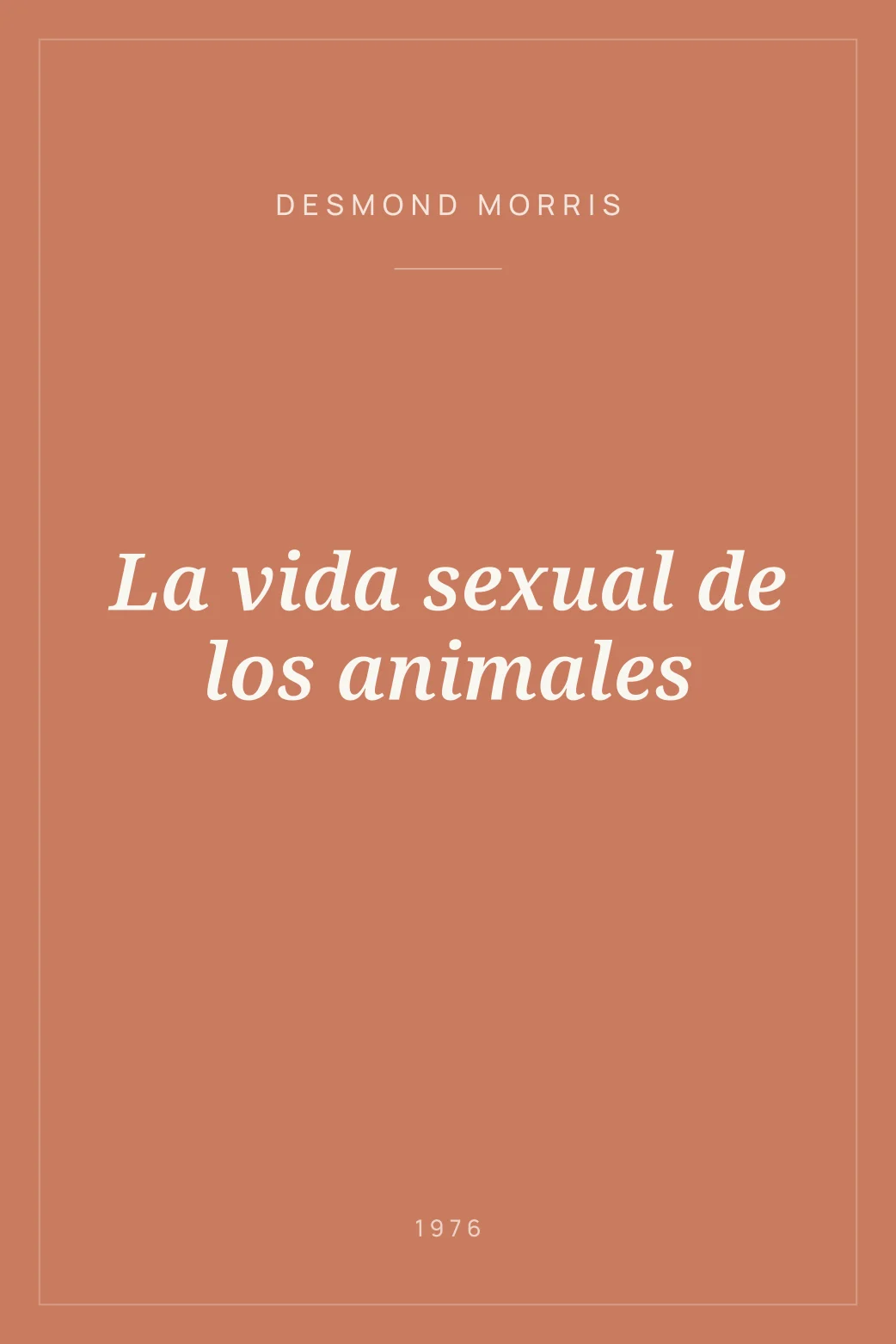 Portada de La vida sexual de los animales