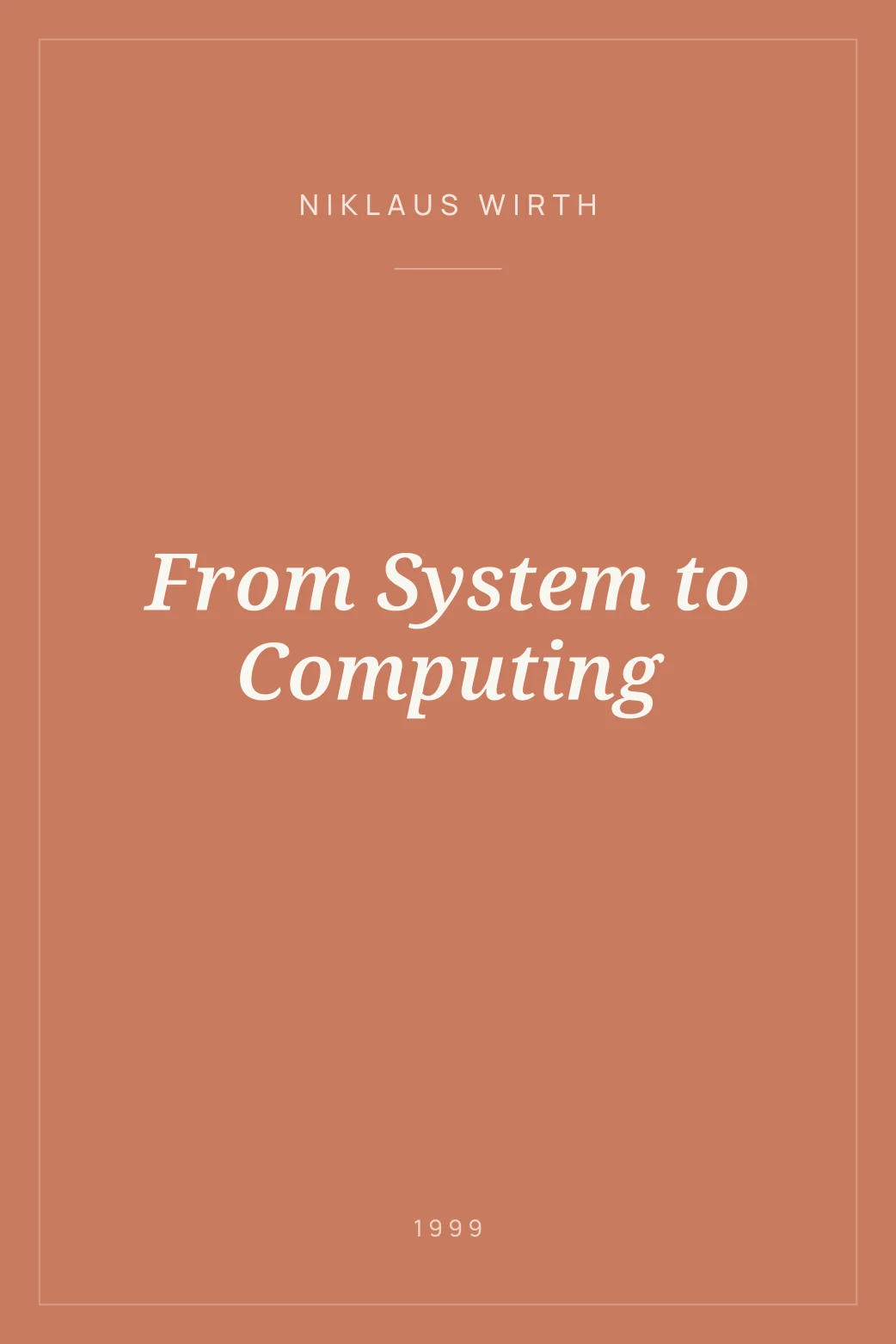 Portada de From System to Computing