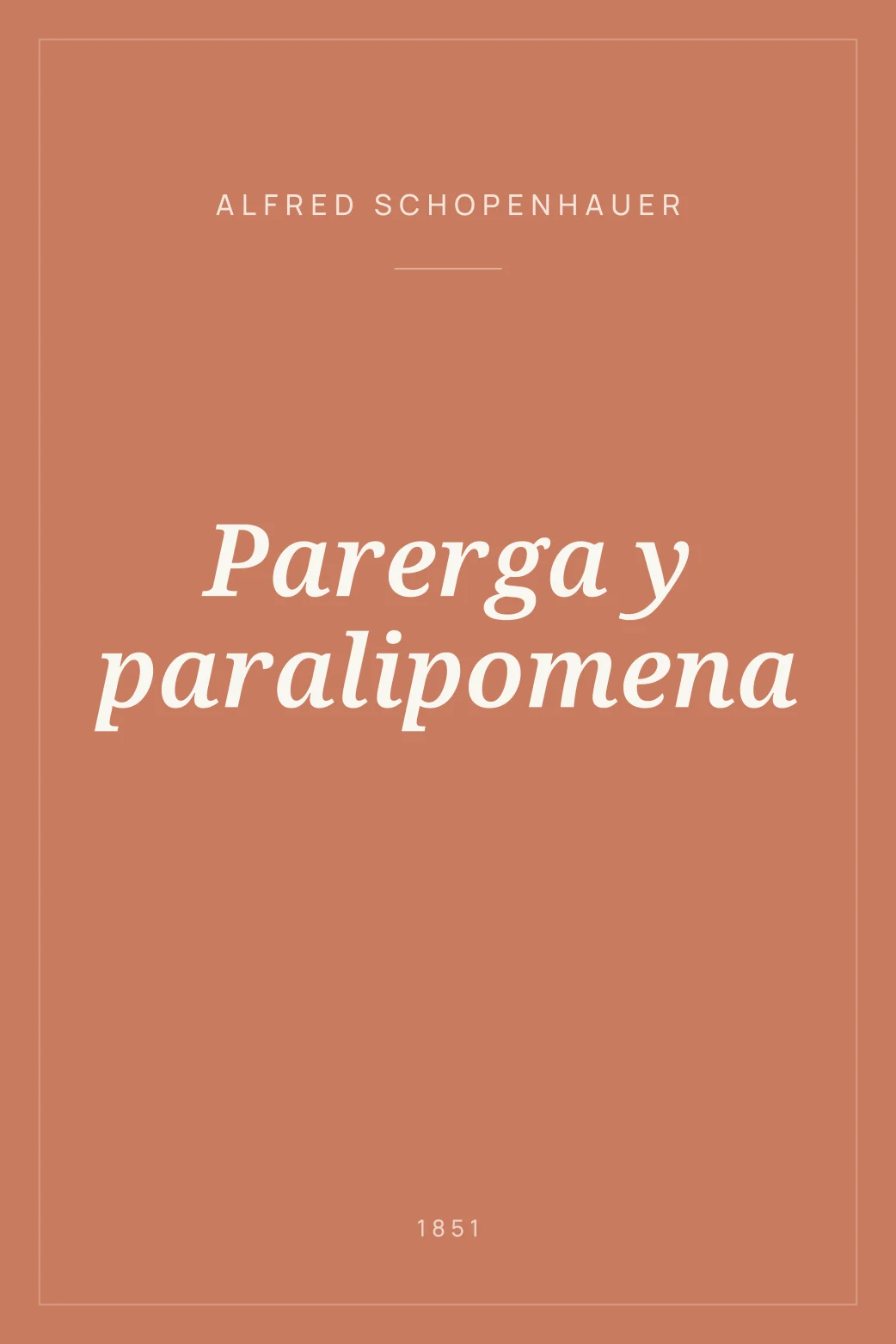 Portada de Parerga y paralipomena