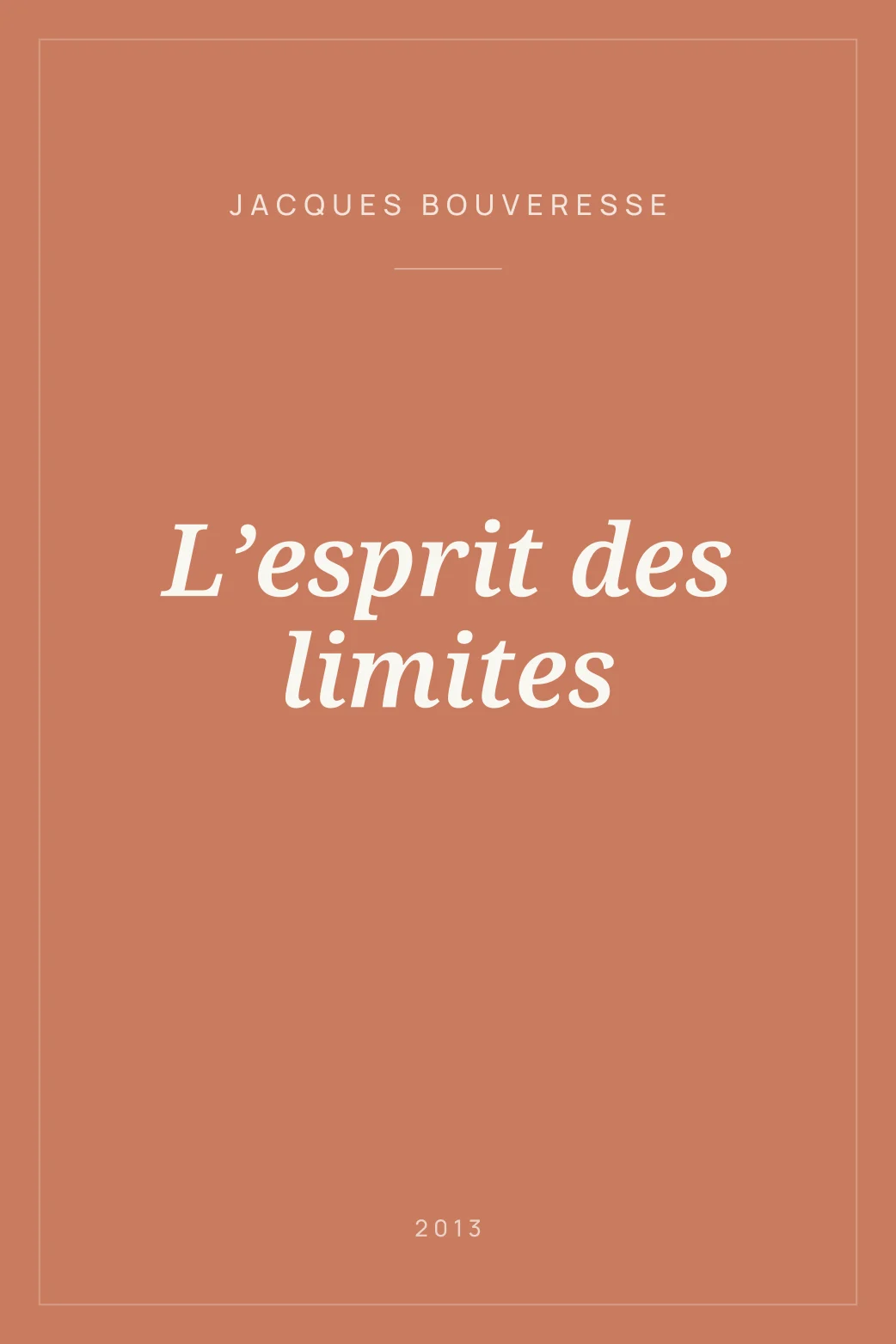 Portada de L’esprit des limites