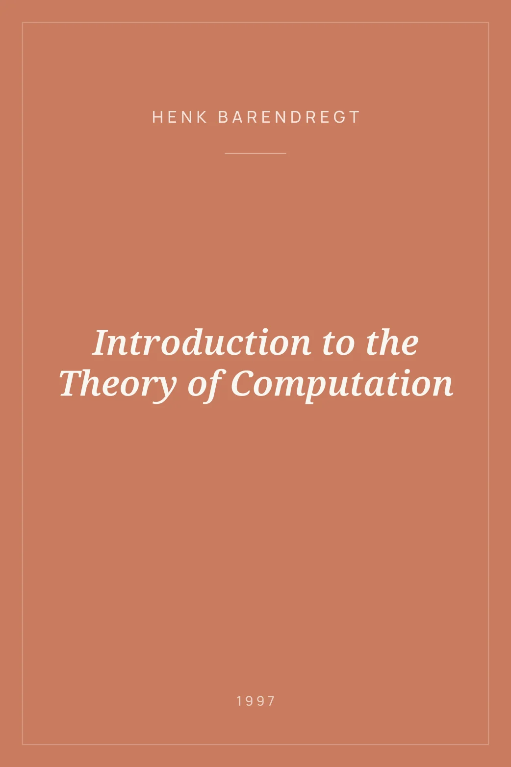 Portada de Introduction to the Theory of Computation