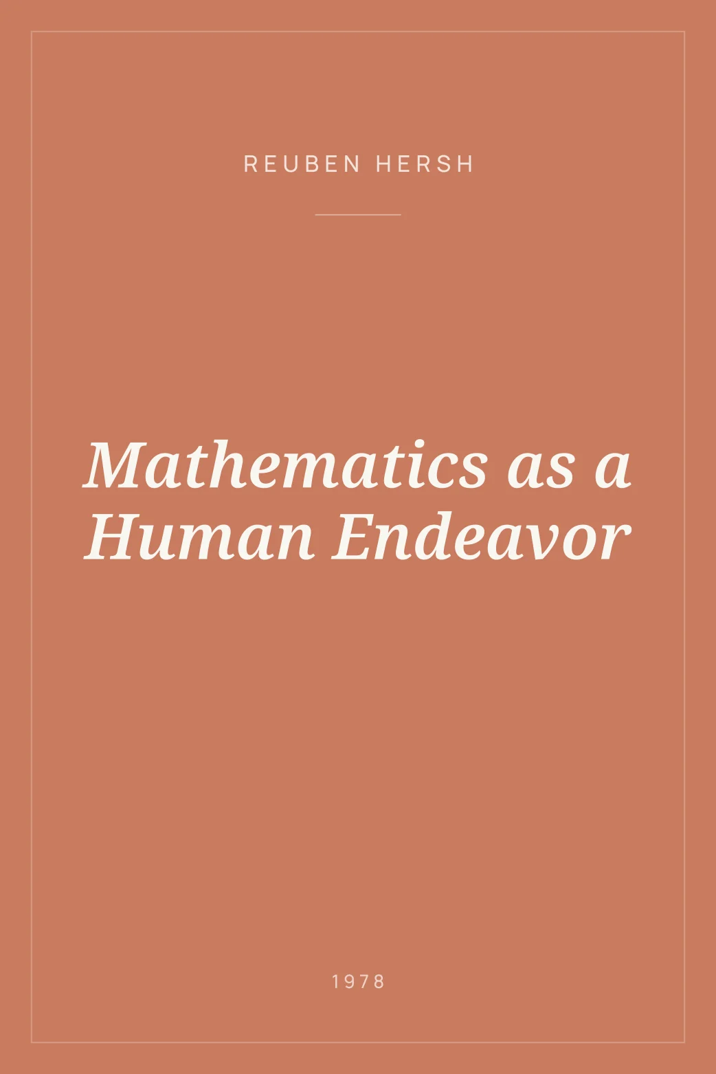Portada de Mathematics as a Human Endeavor