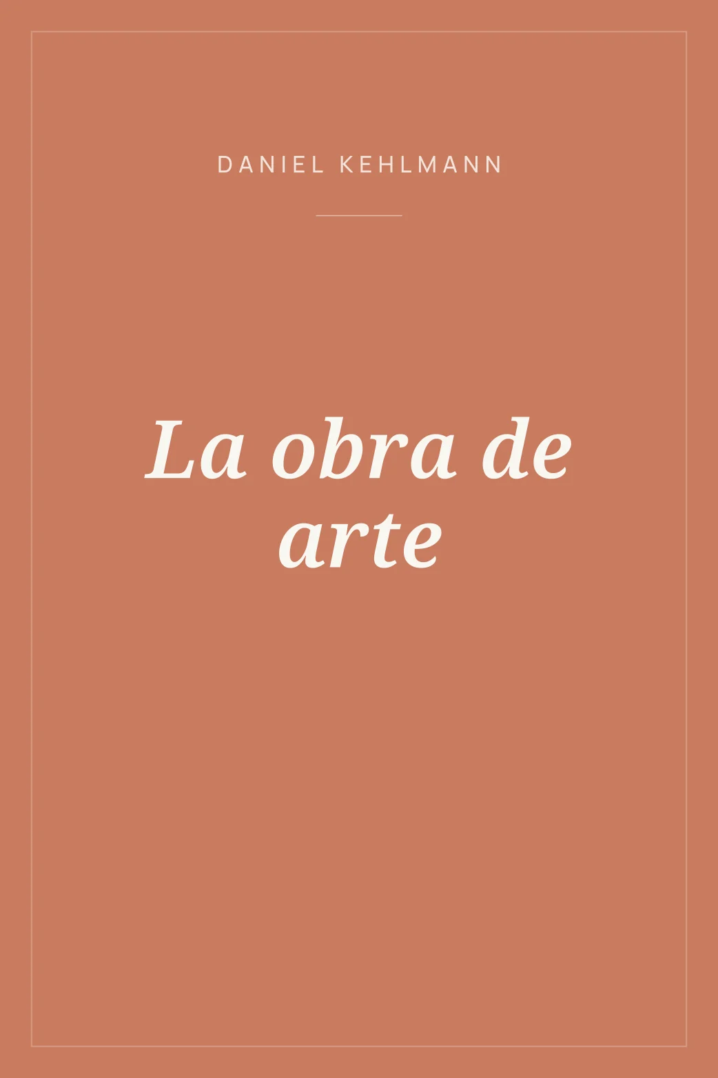 Portada de La obra de arte