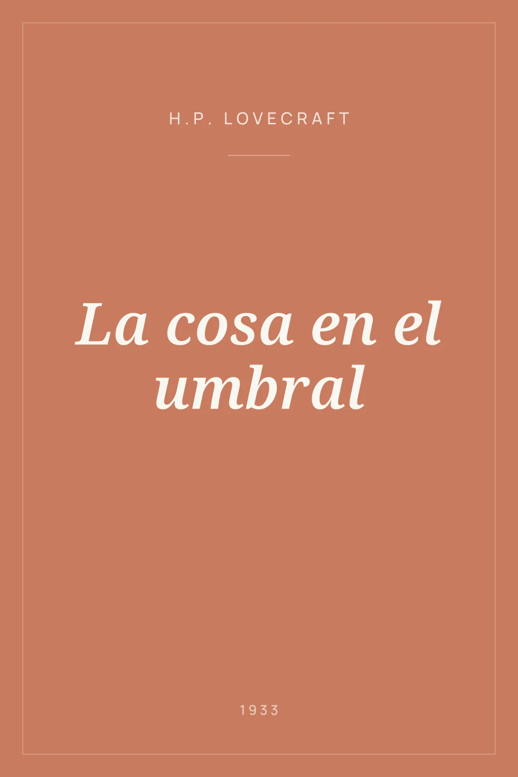 Portada de La cosa en el umbral