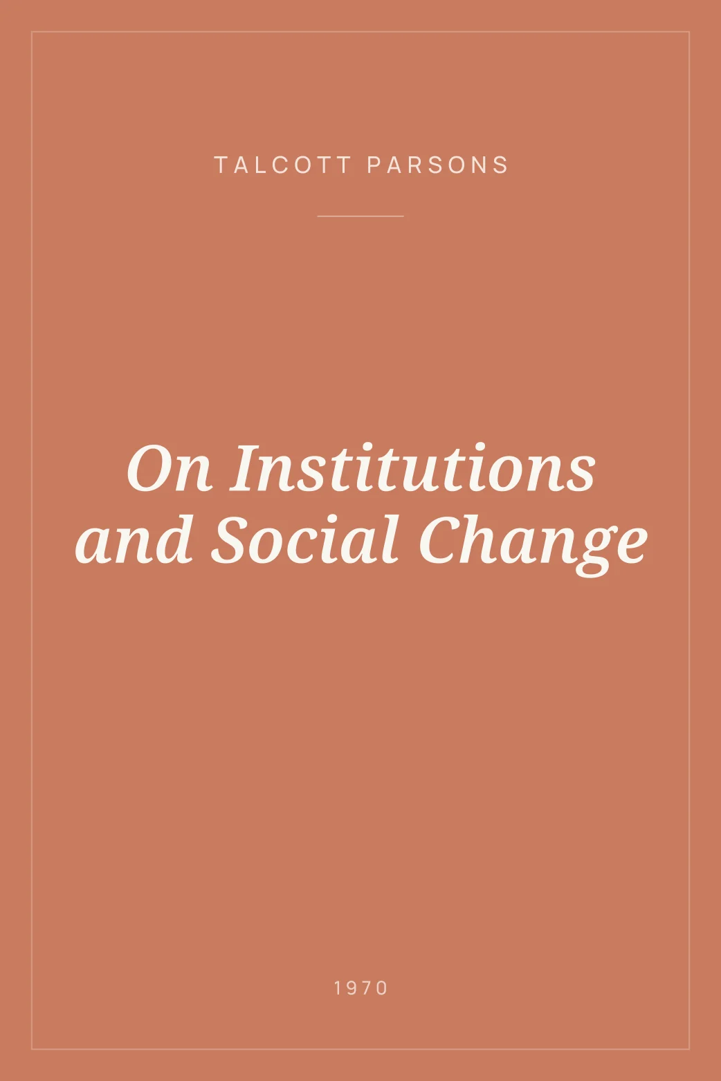 Portada de On Institutions and Social Change
