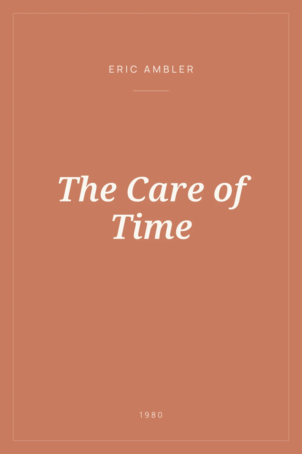 Portada de The Care of Time