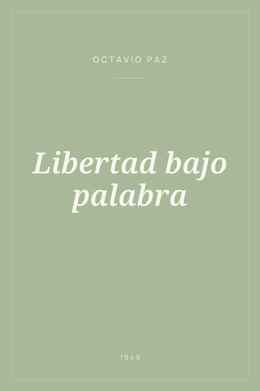 Portada de Libertad bajo palabra