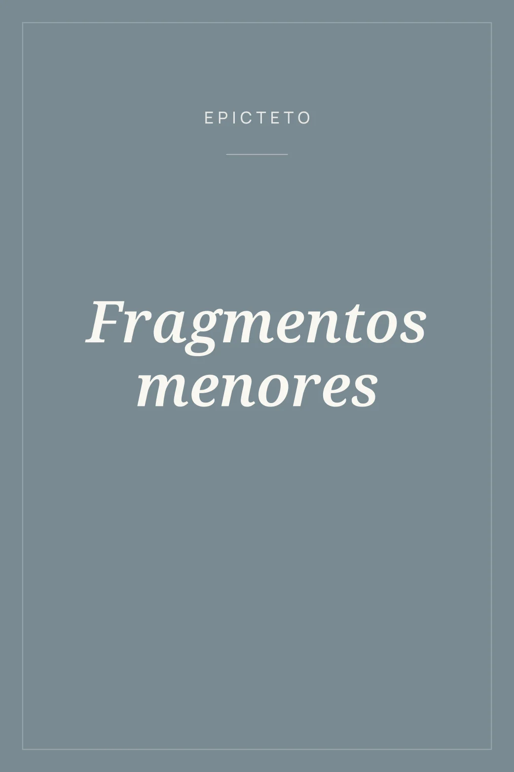 Portada de Fragmentos menores